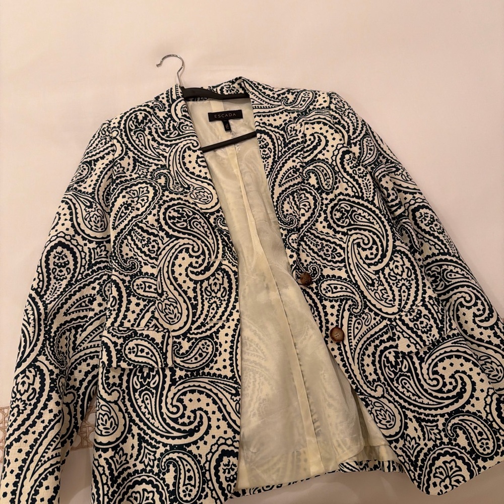 Escada Women's Paisley Blazer - Black and Cream